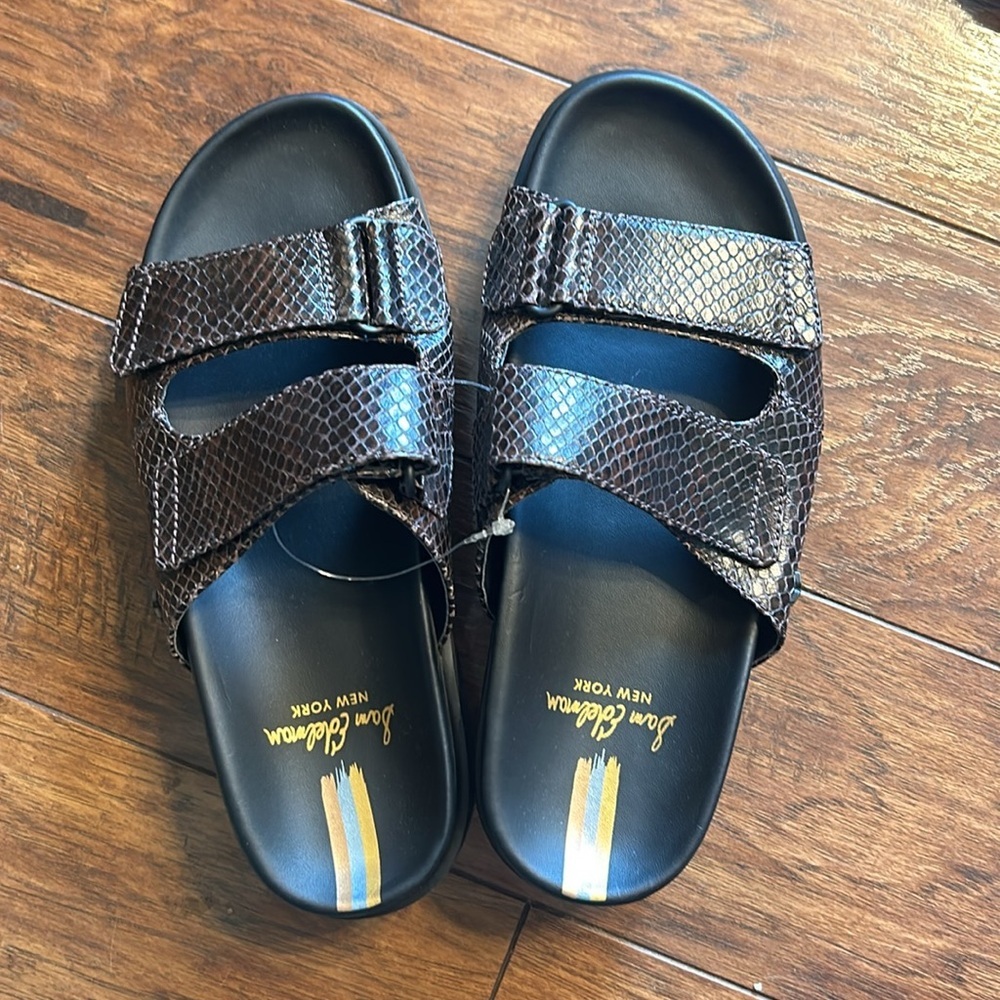 Sam Edelman Sandals Women’s Eliana Chunky Leather Brown Sandel NEW - Picture 7 of 8
